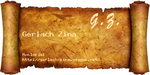 Gerlach Zina névjegykártya